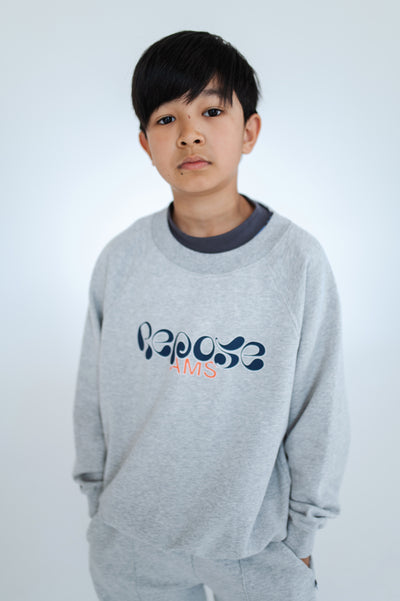 raglan sweater - light mixed grey