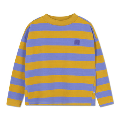 boxy sweater - golden storm block stripe