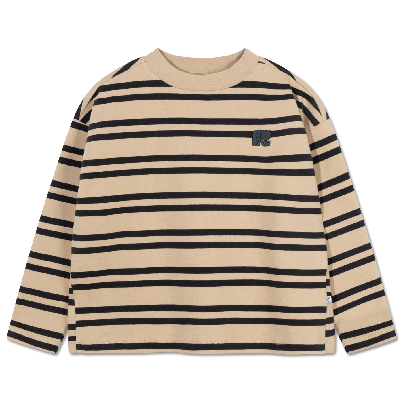 boxy sweater - natural iron stripe