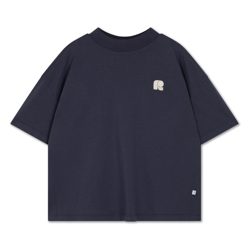 Boxy-T-Shirt - Nachtblau