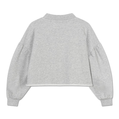 crop heart sweater - light mixed grey