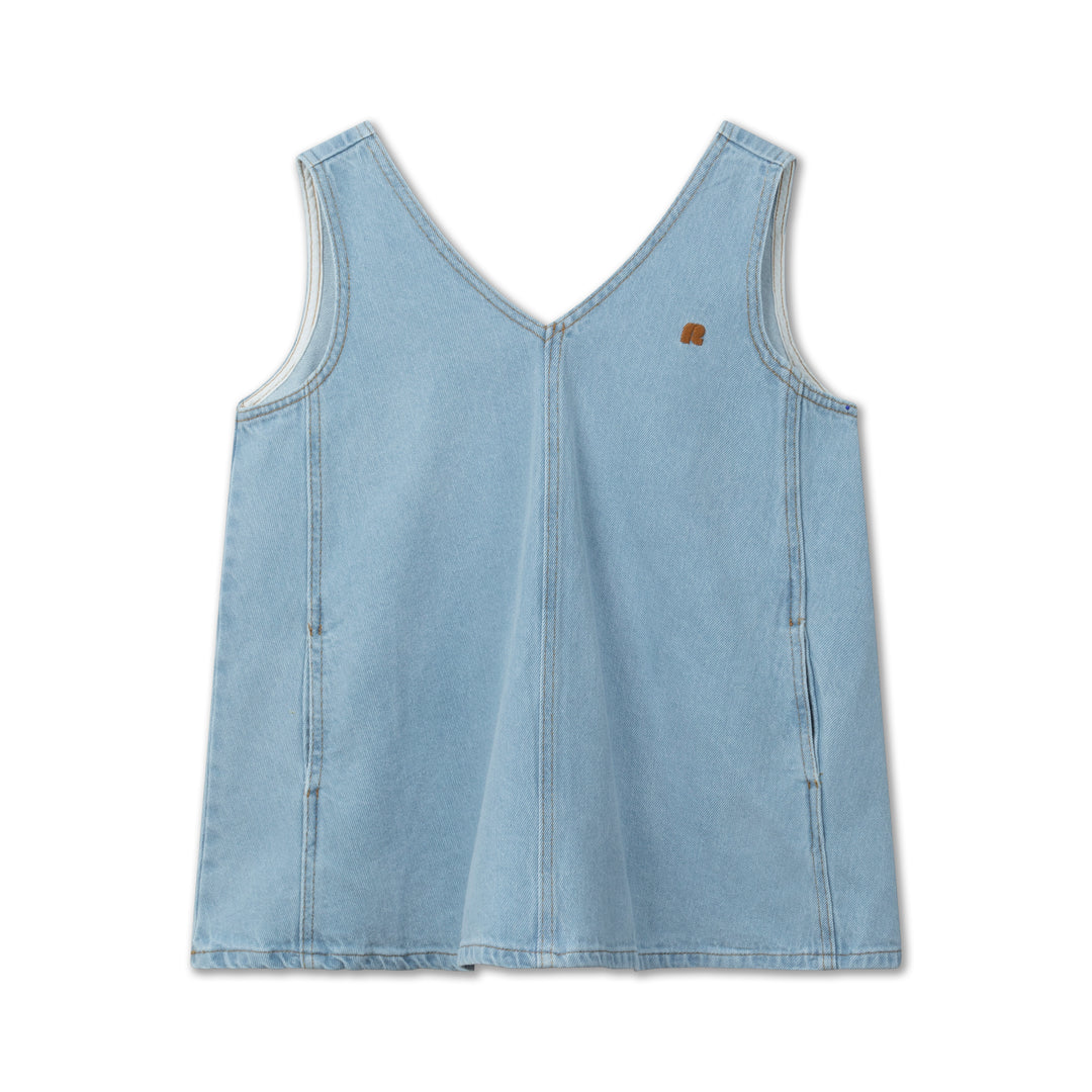 pinafore dress - bleached light blue – Repose AMS