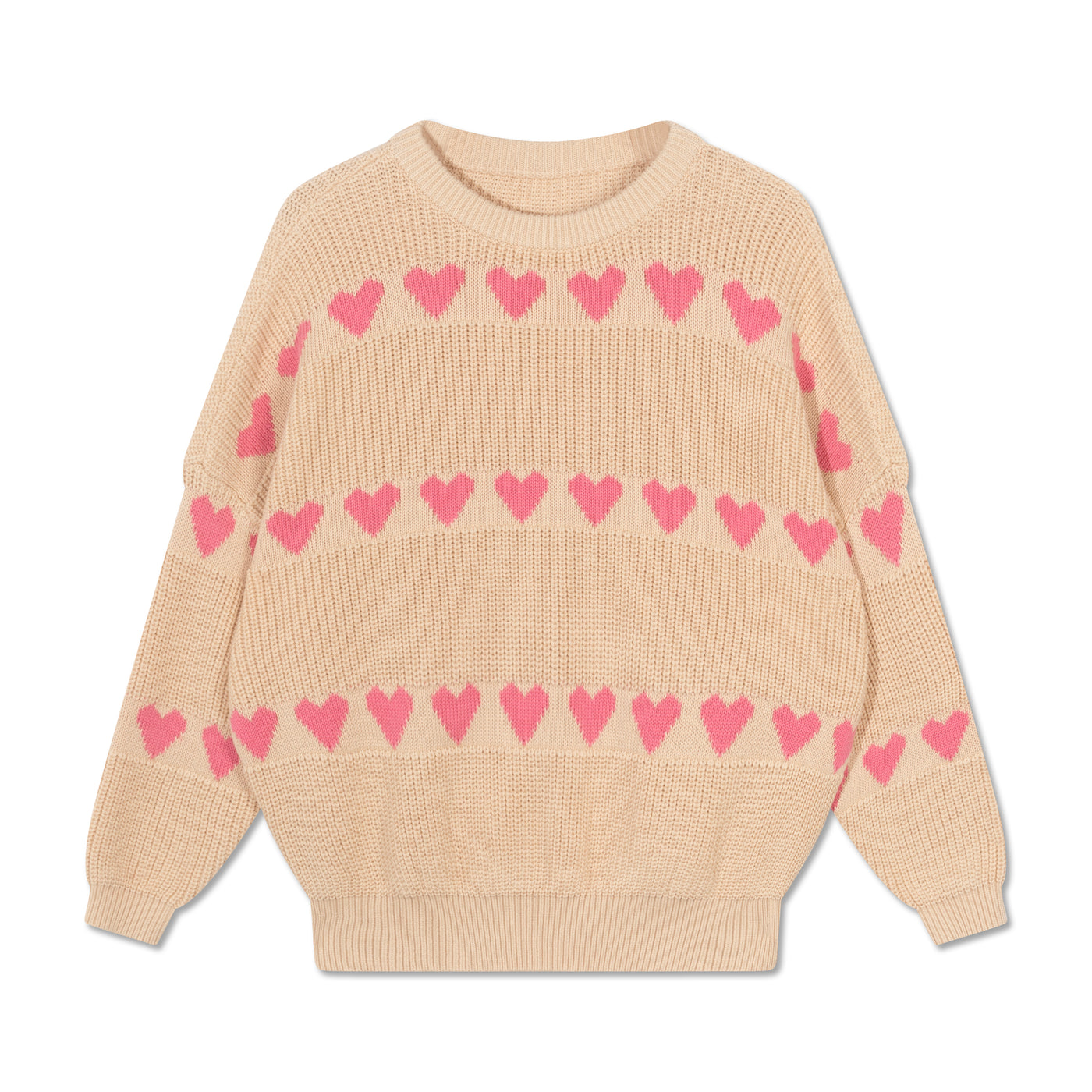knit slouchy sweater - hearts
