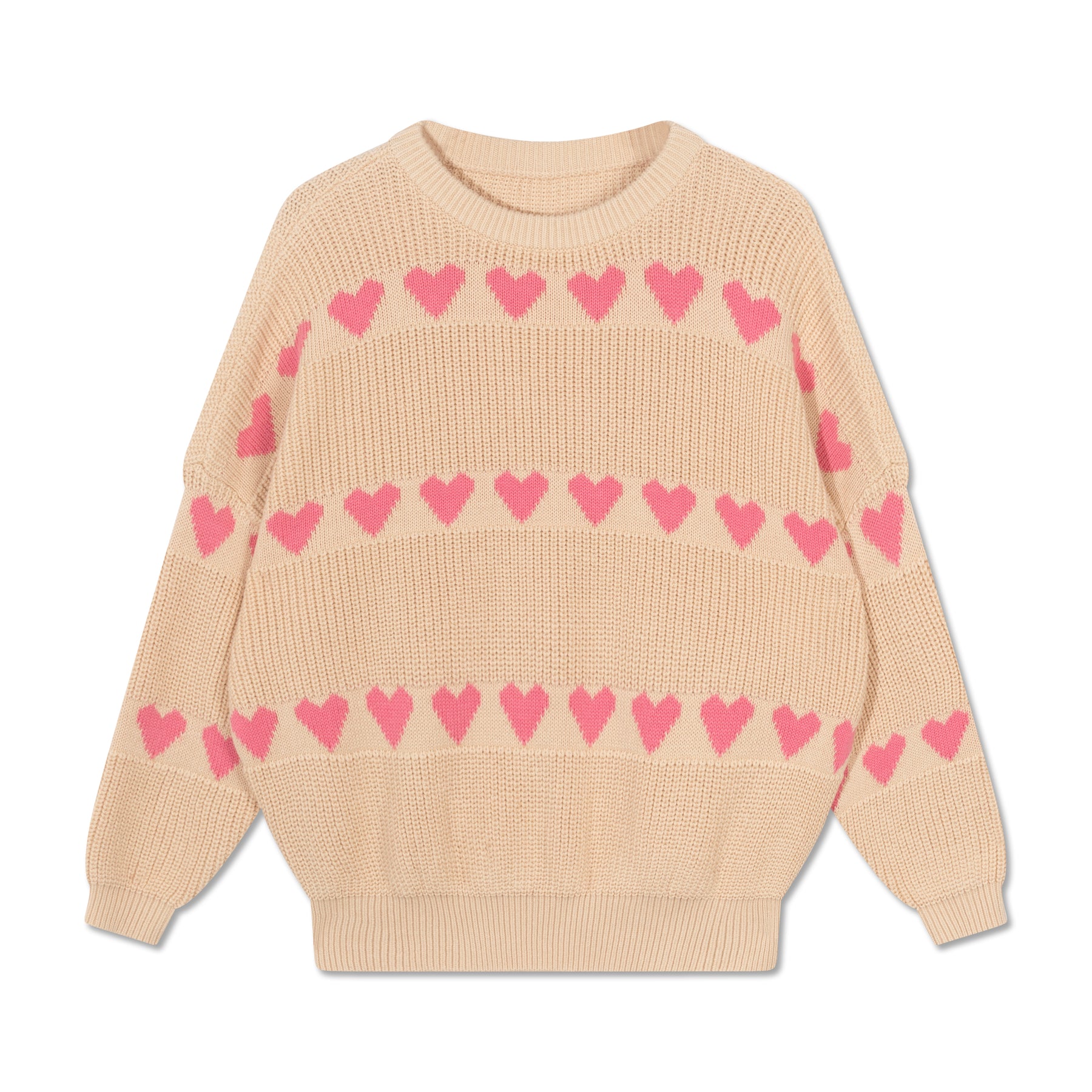 Repose AMS - Knit Slouchy Sweater - Hearts