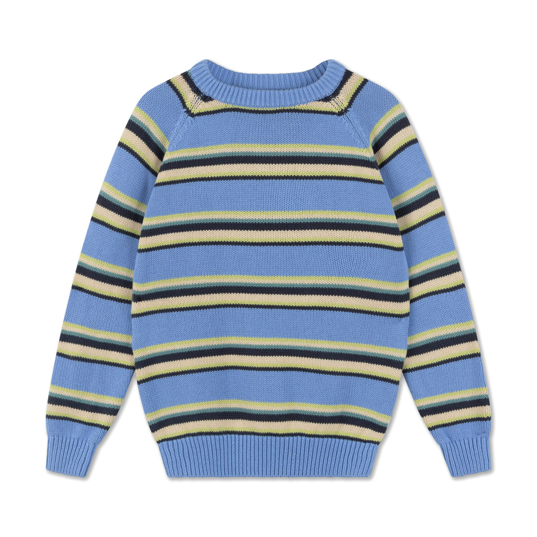 knit raglan sweater - multi stripe