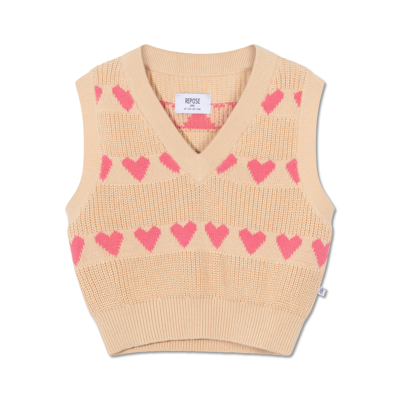 knit v neck spencer - hearts