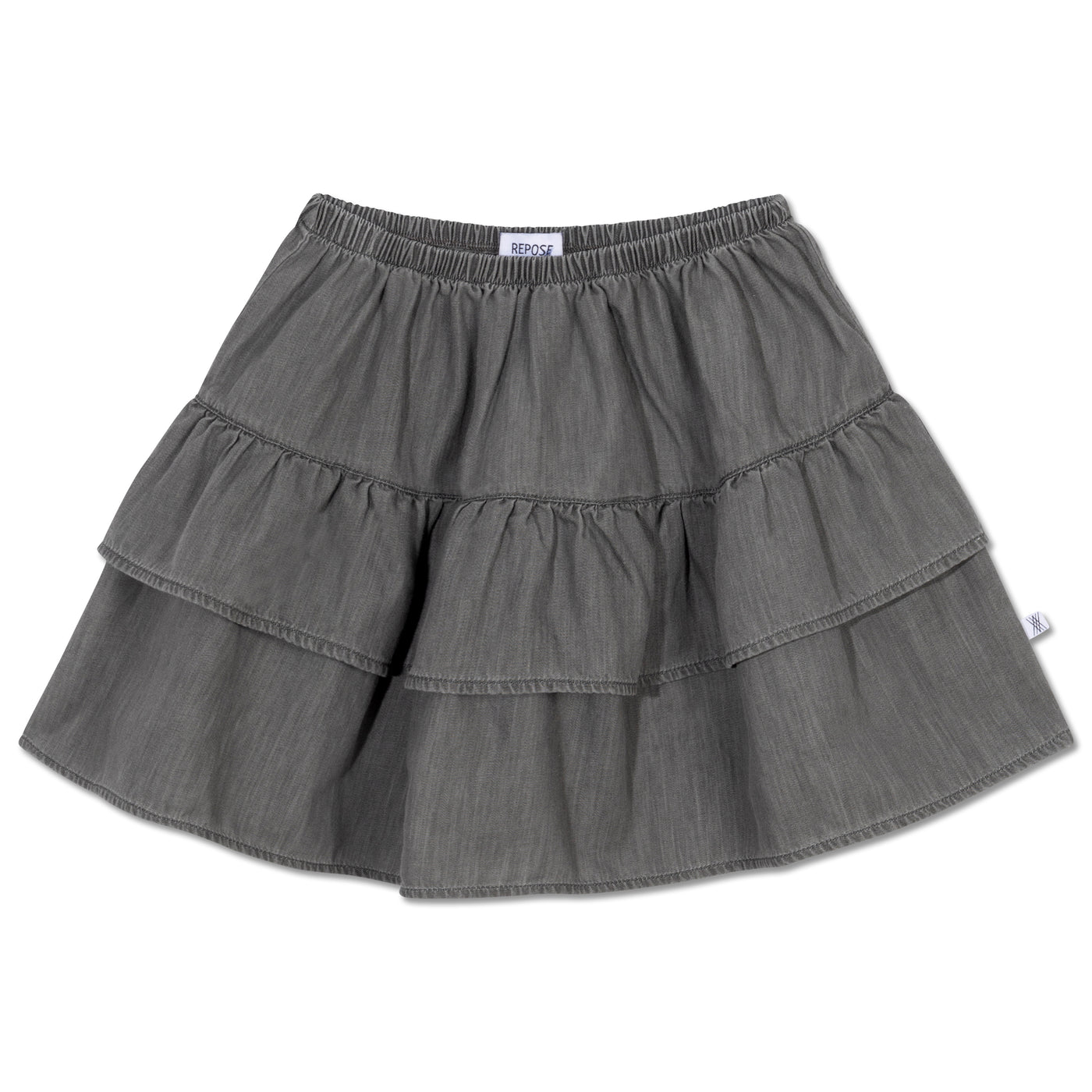 poet ruffle skirt - washed grey