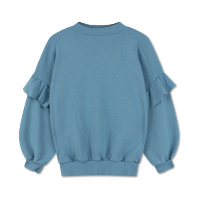 ruffle sweater - faded shadow blue