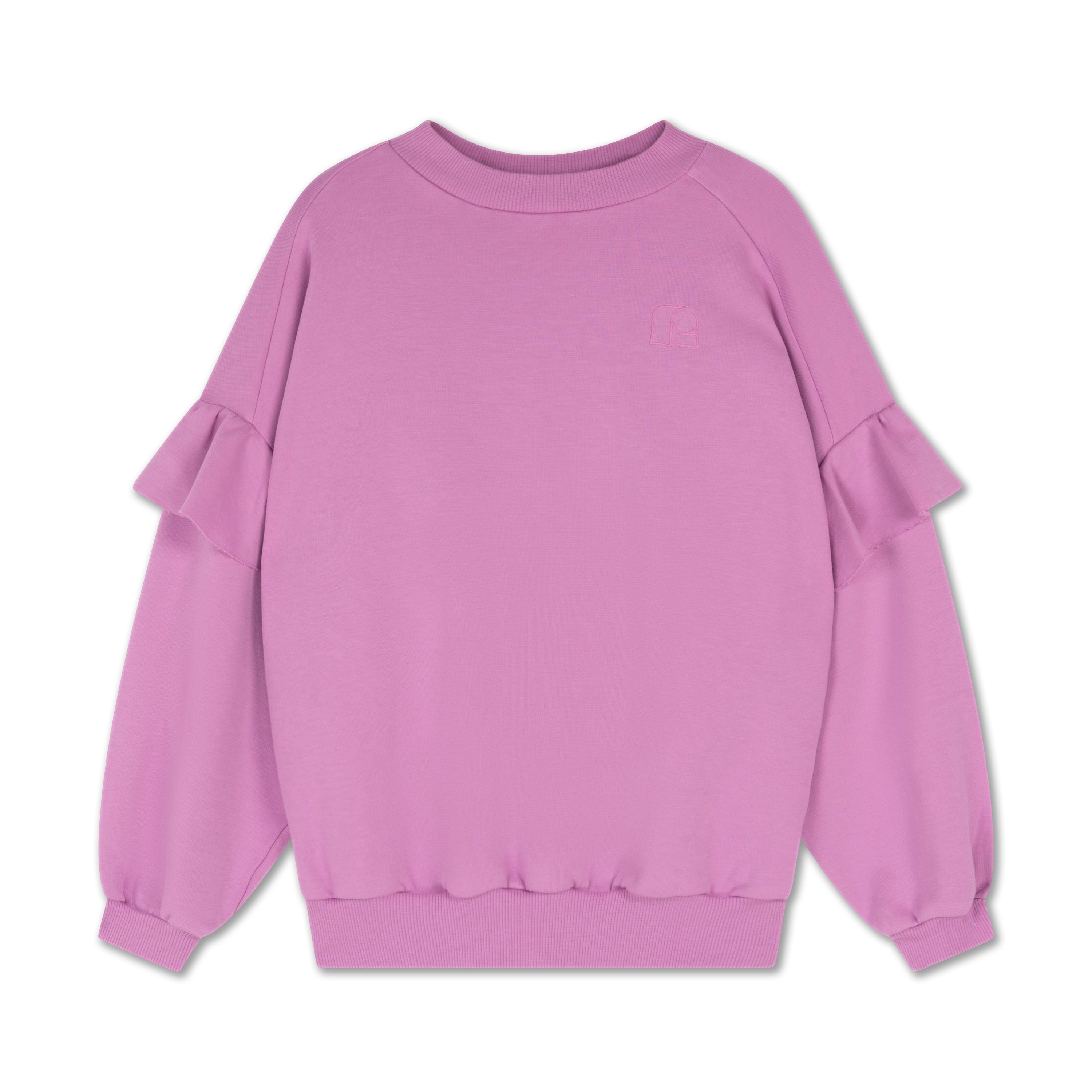 ruffle sweater - faded violet