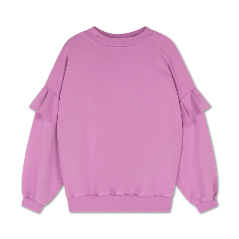 ruffle sweater - faded violet
