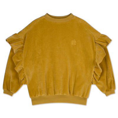 ruffle sweater short - washed honey