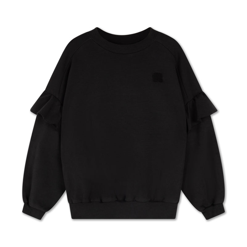 ruffle sweater - thunder black