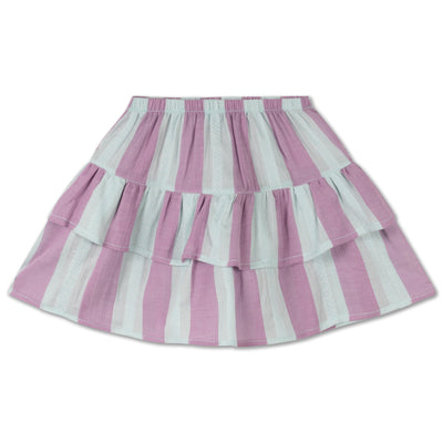 poet skirt - soft aqua violet stripe