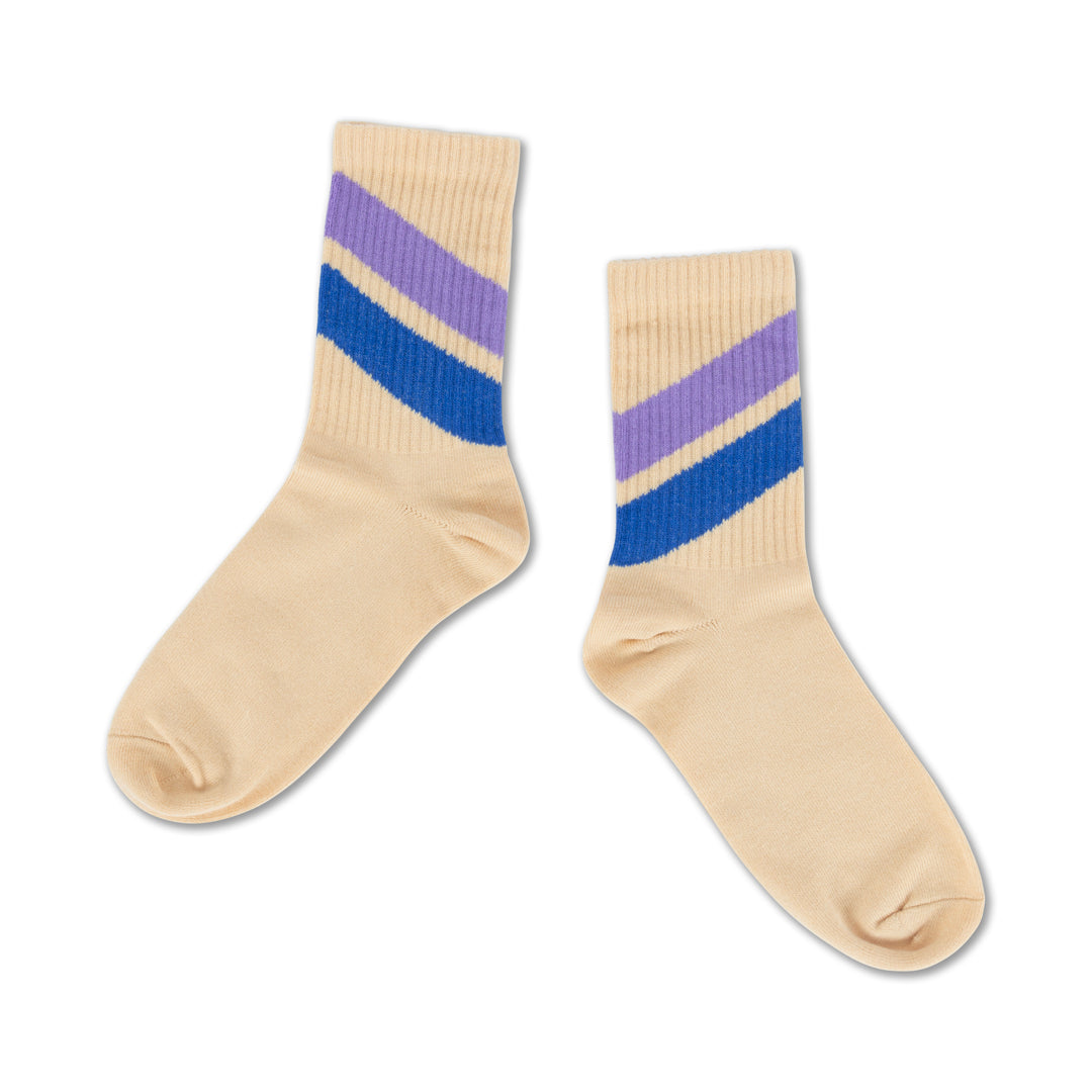 sporty socks - diagonal stripe sand