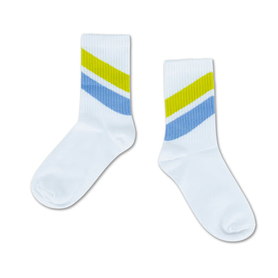 sporty socks - diagonal stripe white