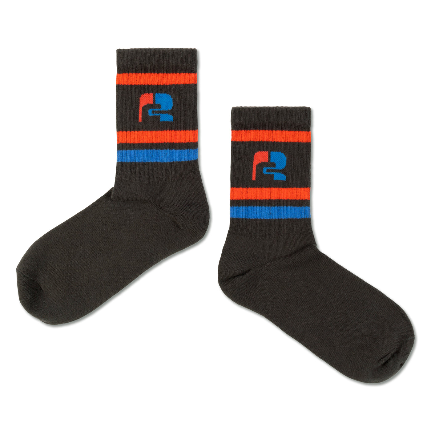 sporty socks - iron blue red logo