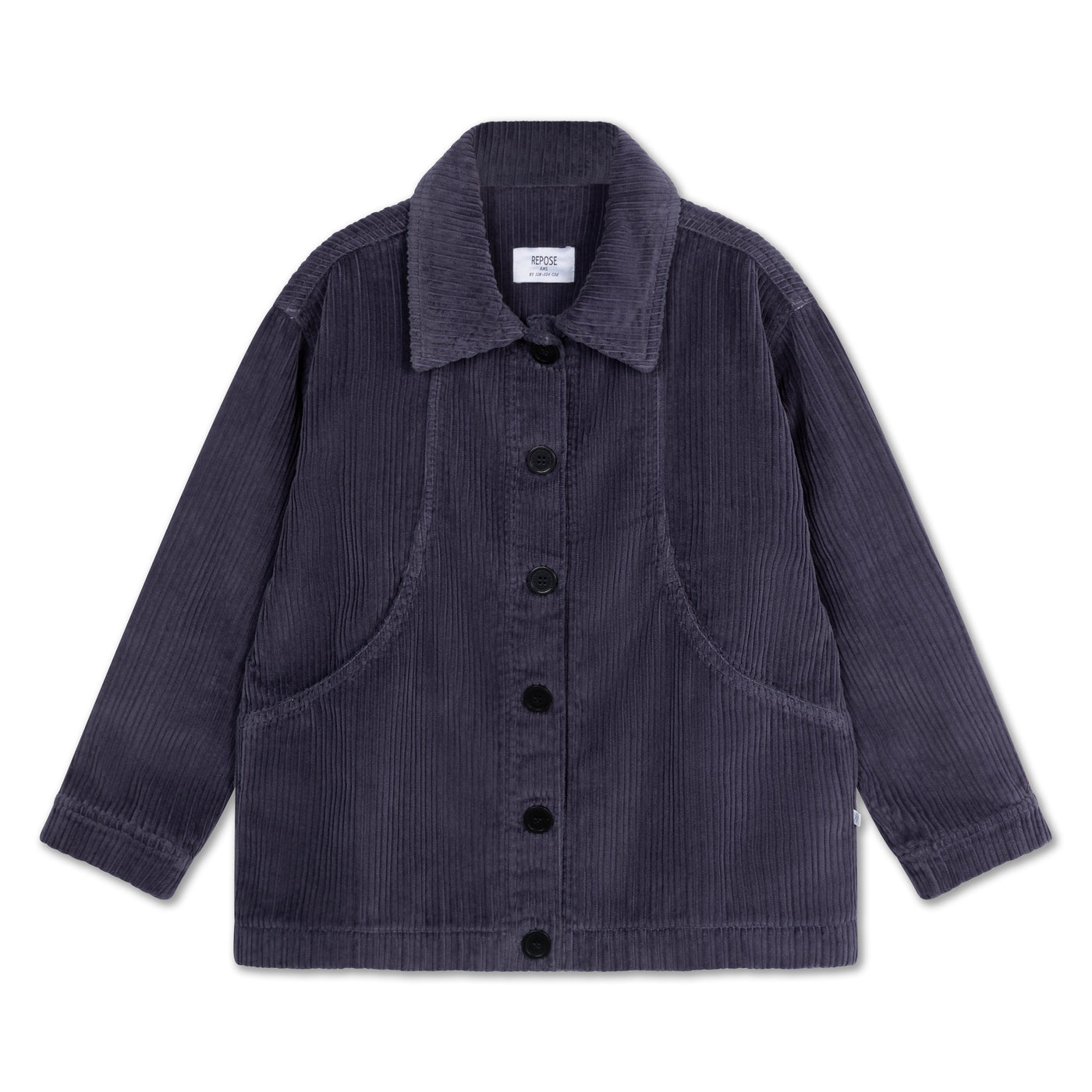 round pocket jacket - washed blue