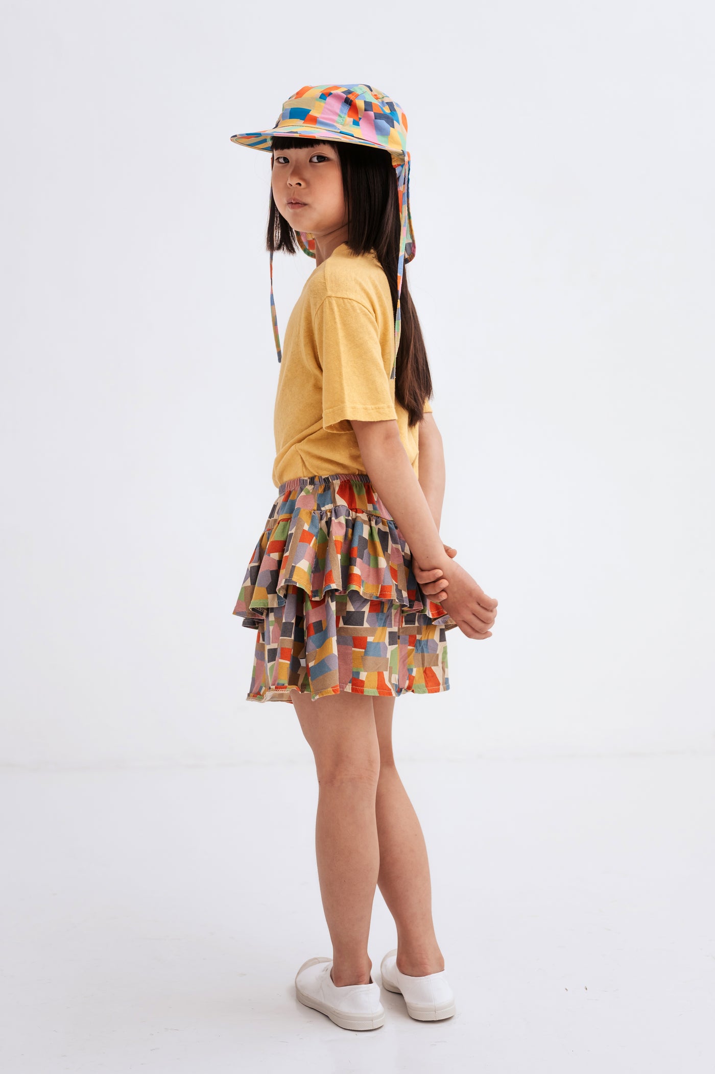 ruffle skirt - graphic color block