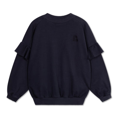 ruffle sweater short - deep dark blue