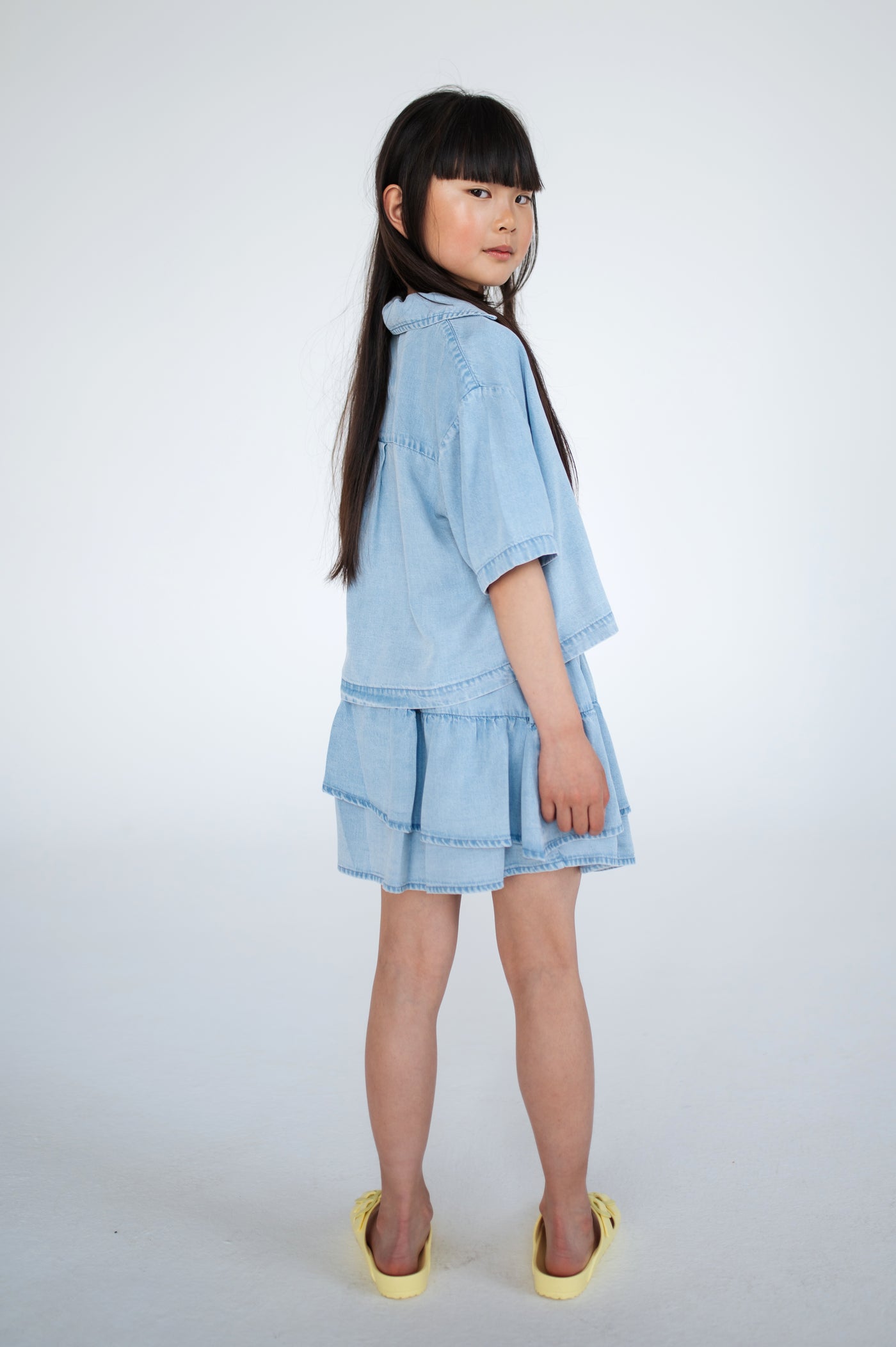 ruffle skirt - bleached blue