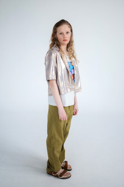 cropped shirt - shimmers of gold