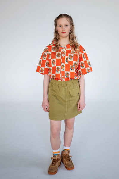 boxy shirt - flower tiles