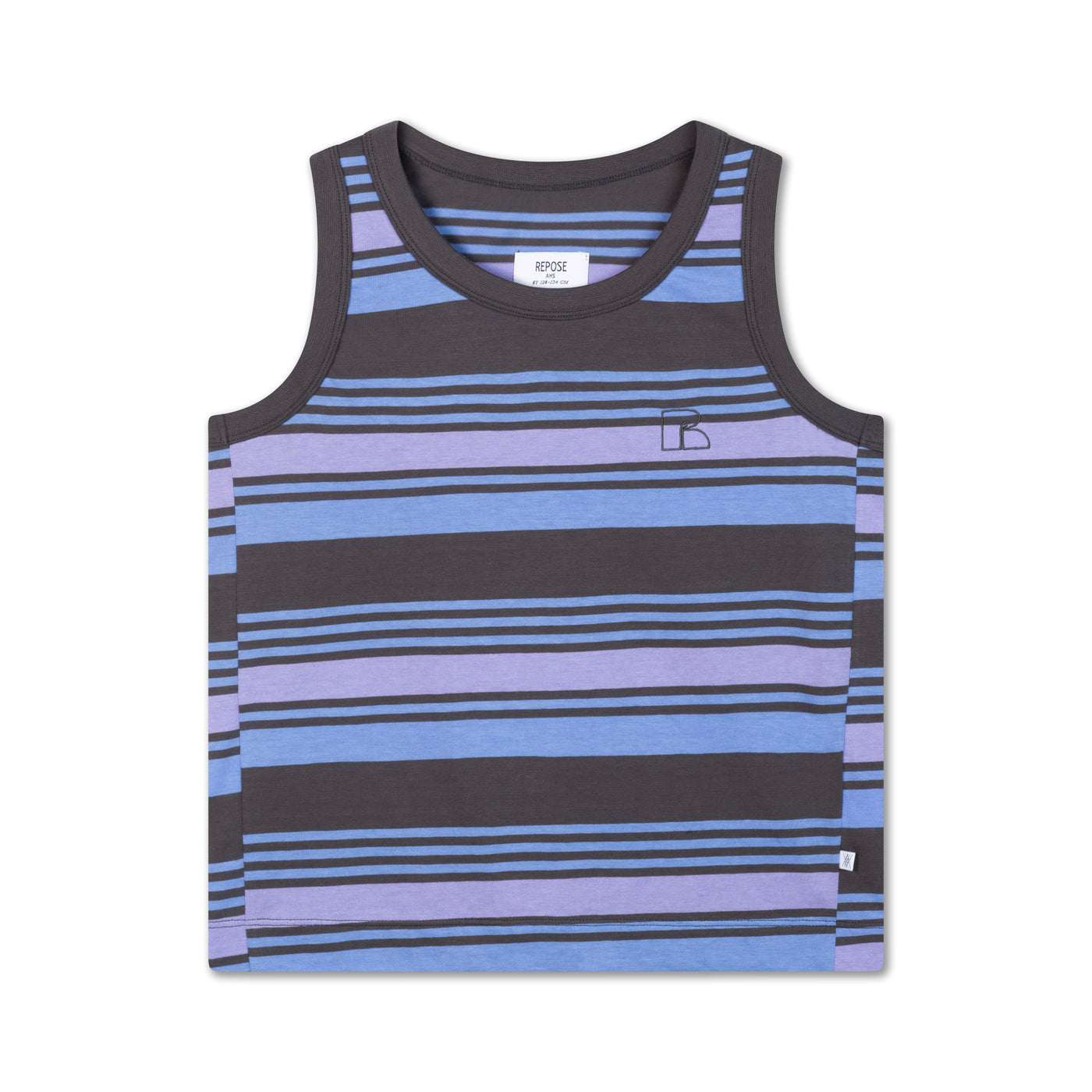 singlet - multi grey purple stripe