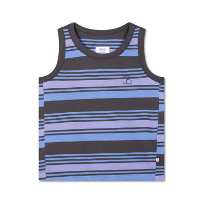 singlet - multi grey purple stripe