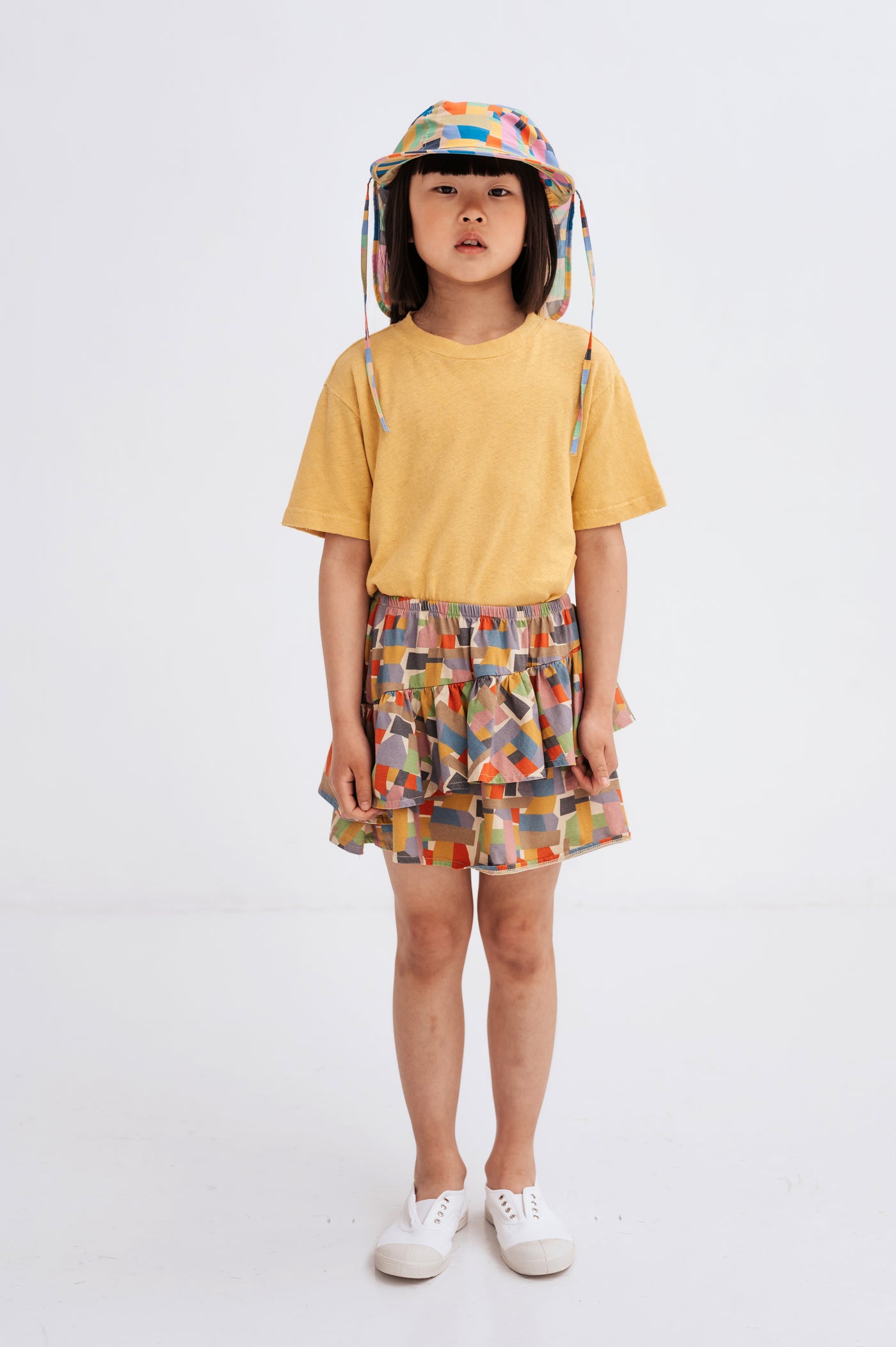 ruffle skirt - graphic color block