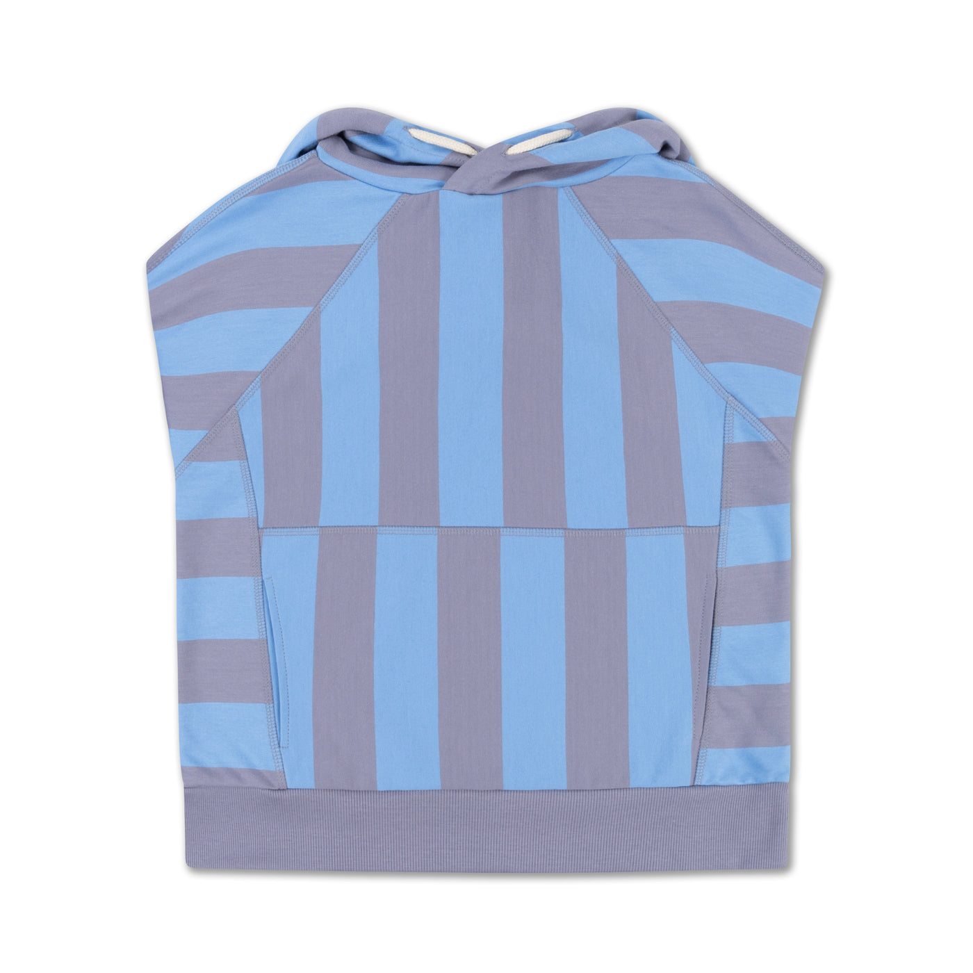 sleeveless hoodie - blue bonnet silver block stripe