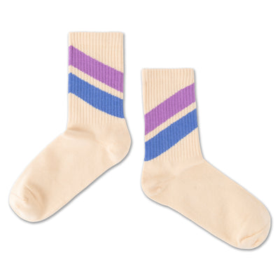 sporty socks - beige stripe