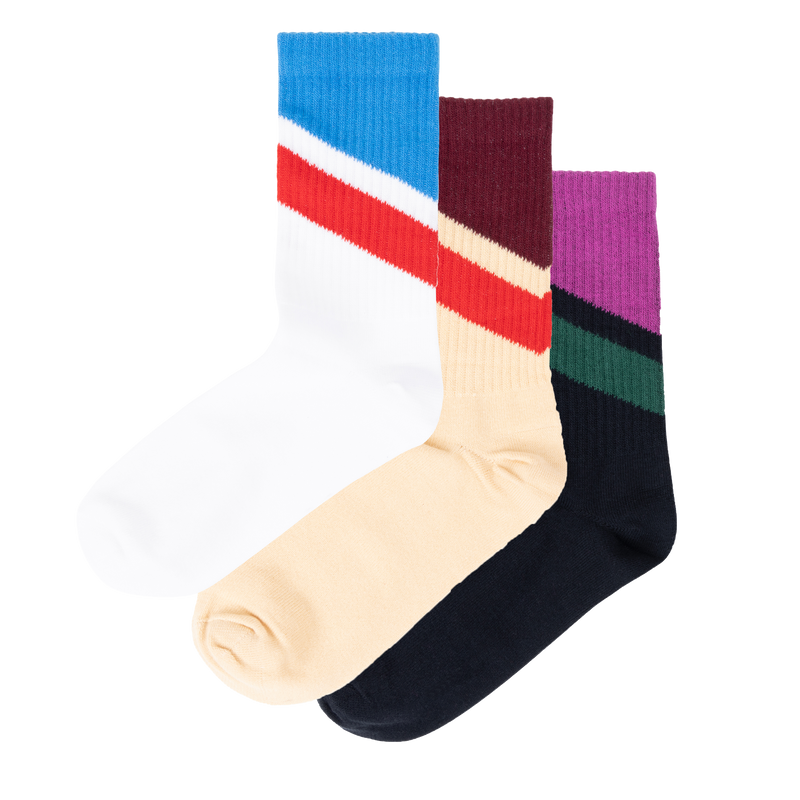 3 pack sporty socks - diagonal stripe