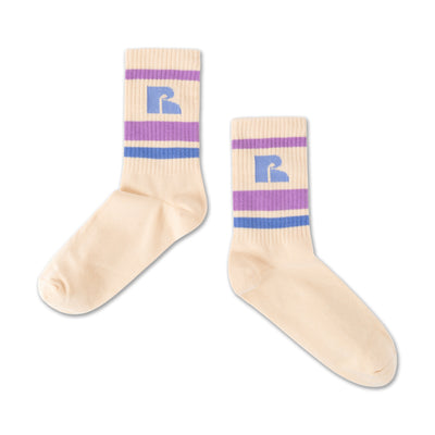 sporty socks - beige logo