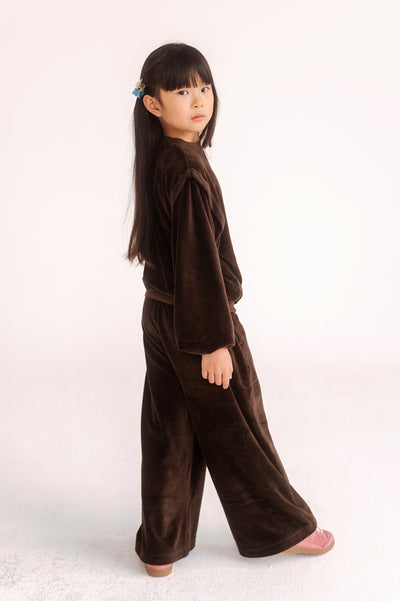 straight pants - coffee brown