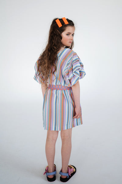 drip dress - multi stripe