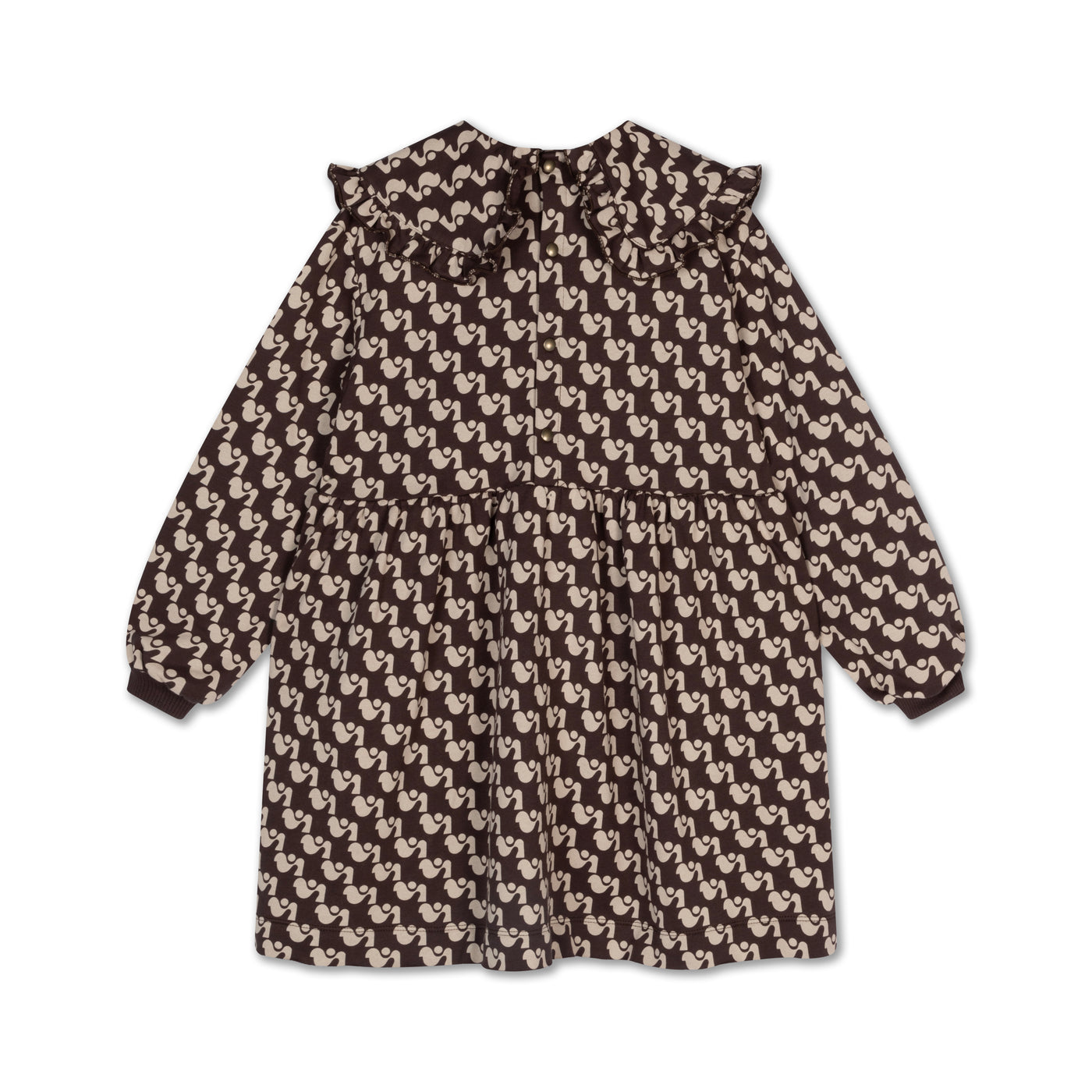 fancy collar sweat dress - graphic duck dot