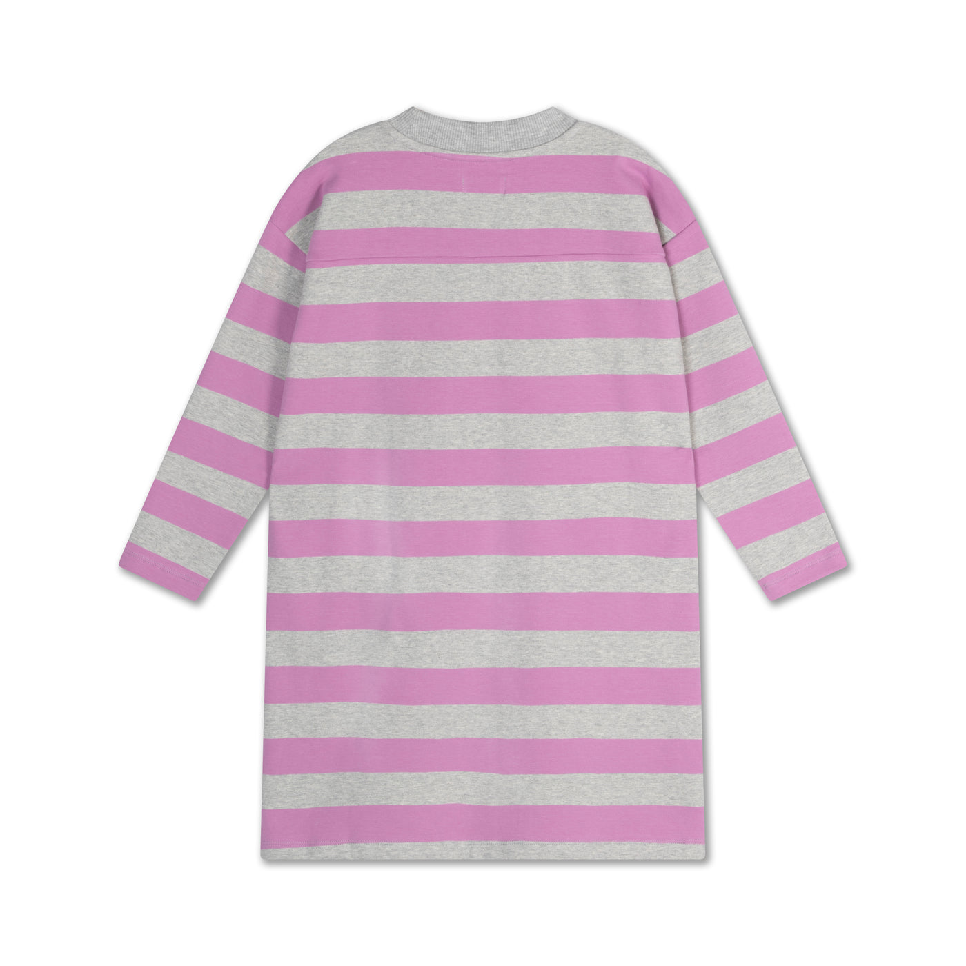 oversized boxy sweat dress - orchid light mixed grey block stripe