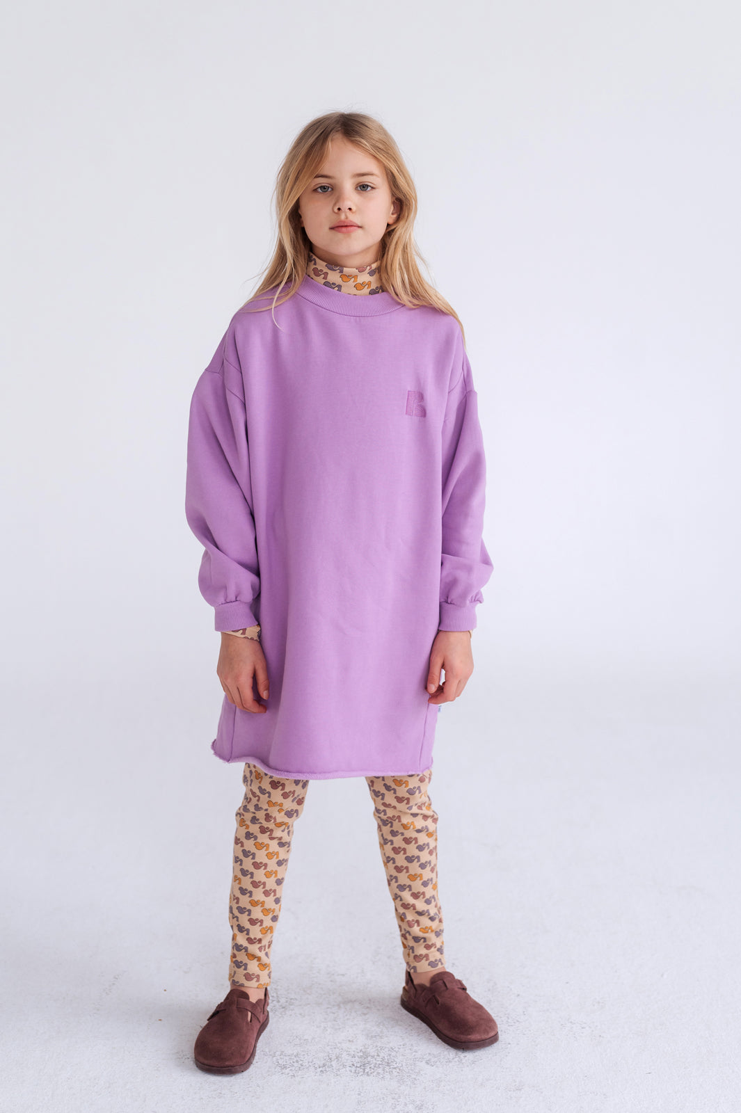 heart sweat dress - violet lilac