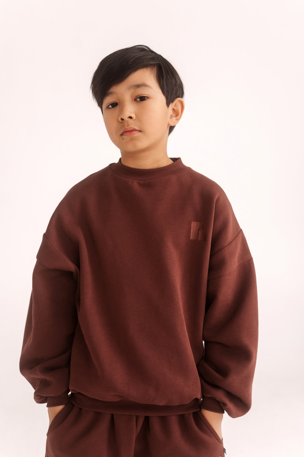 crewneck sweater - dark berry jam red