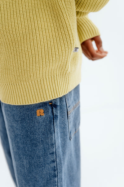 knit raglan sweater - faded lime
