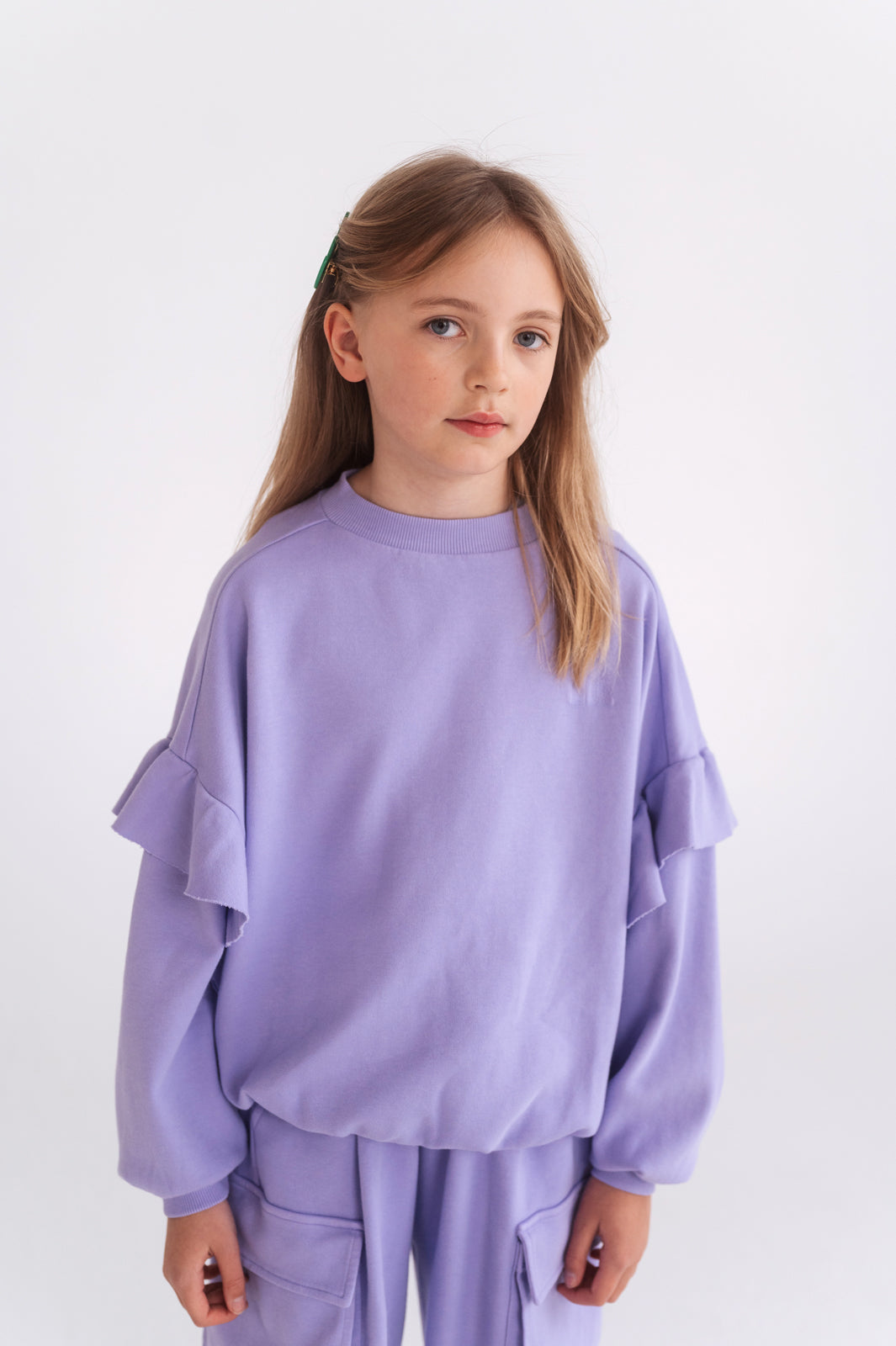 ruffle sweater short - bright violet