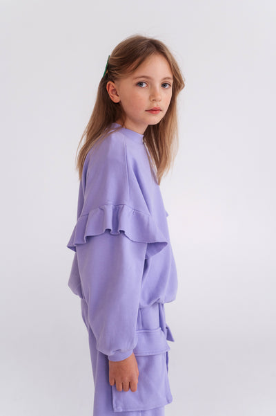 ruffle sweater short - bright violet