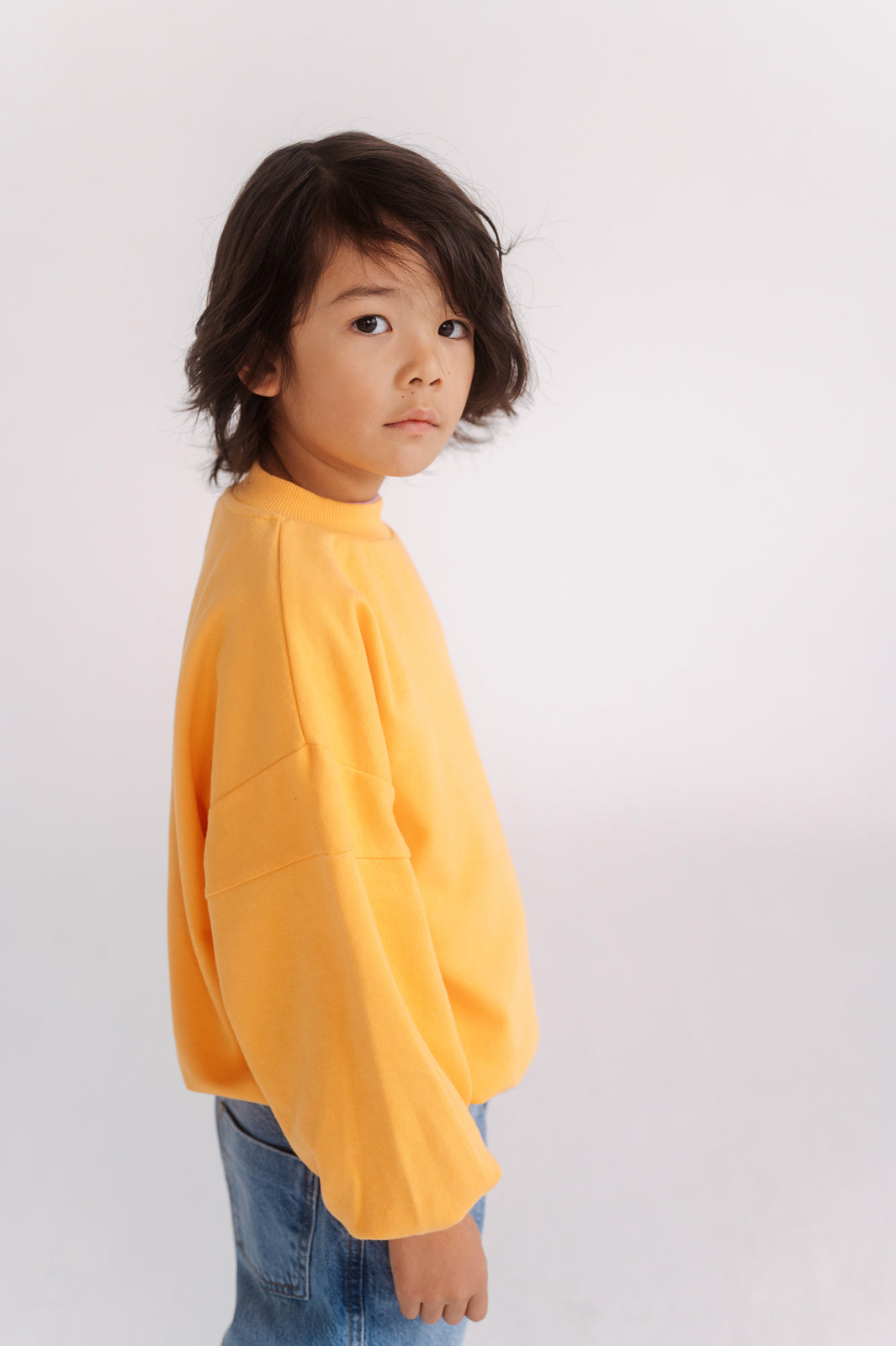 crewneck sweater - bright marigold