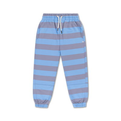 comfy pants - blue bonnet silver block stripe