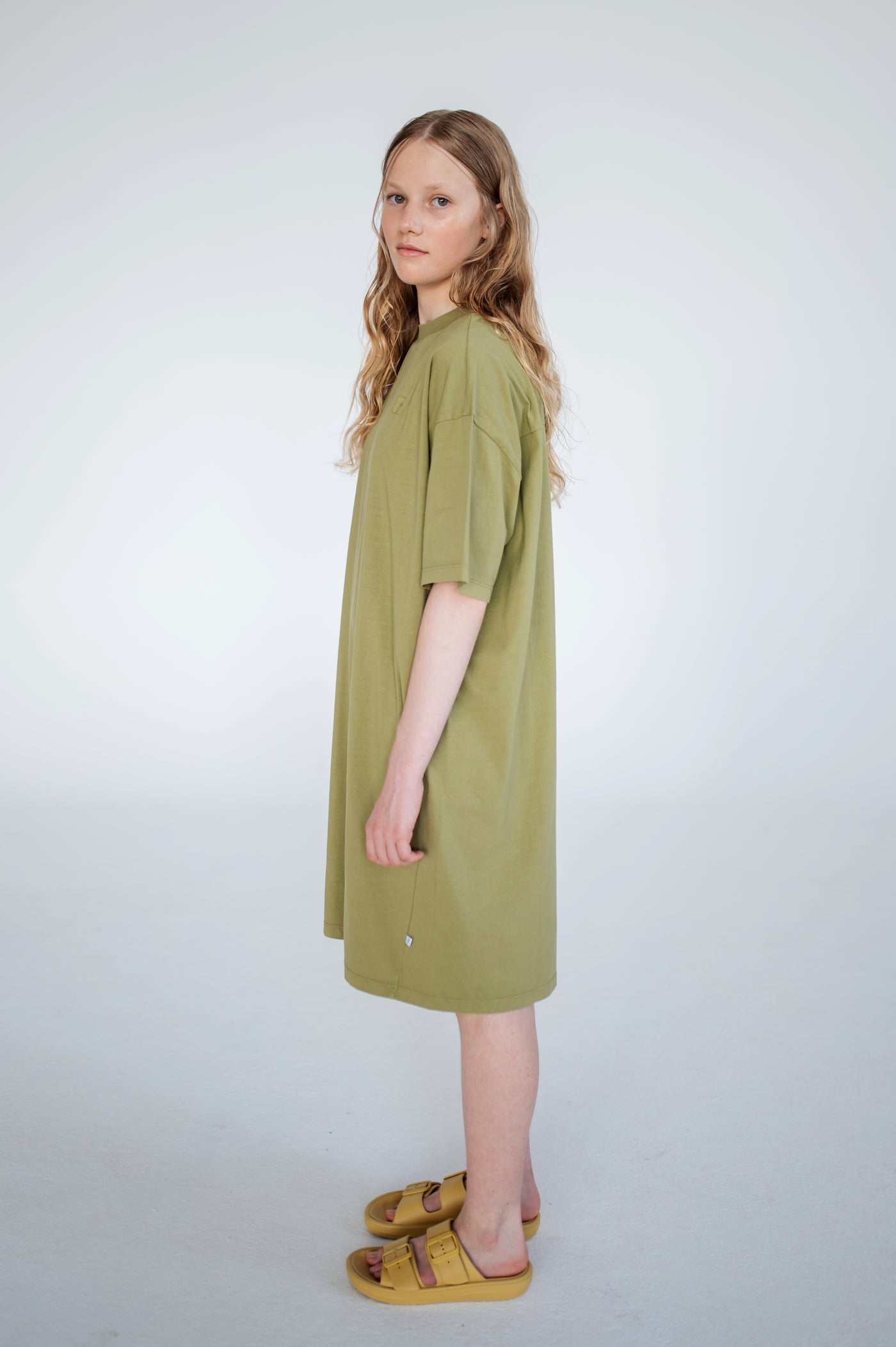 tee dress - moss green