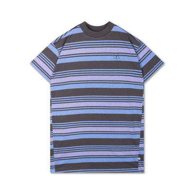 tee dress - multi grey purple stripe