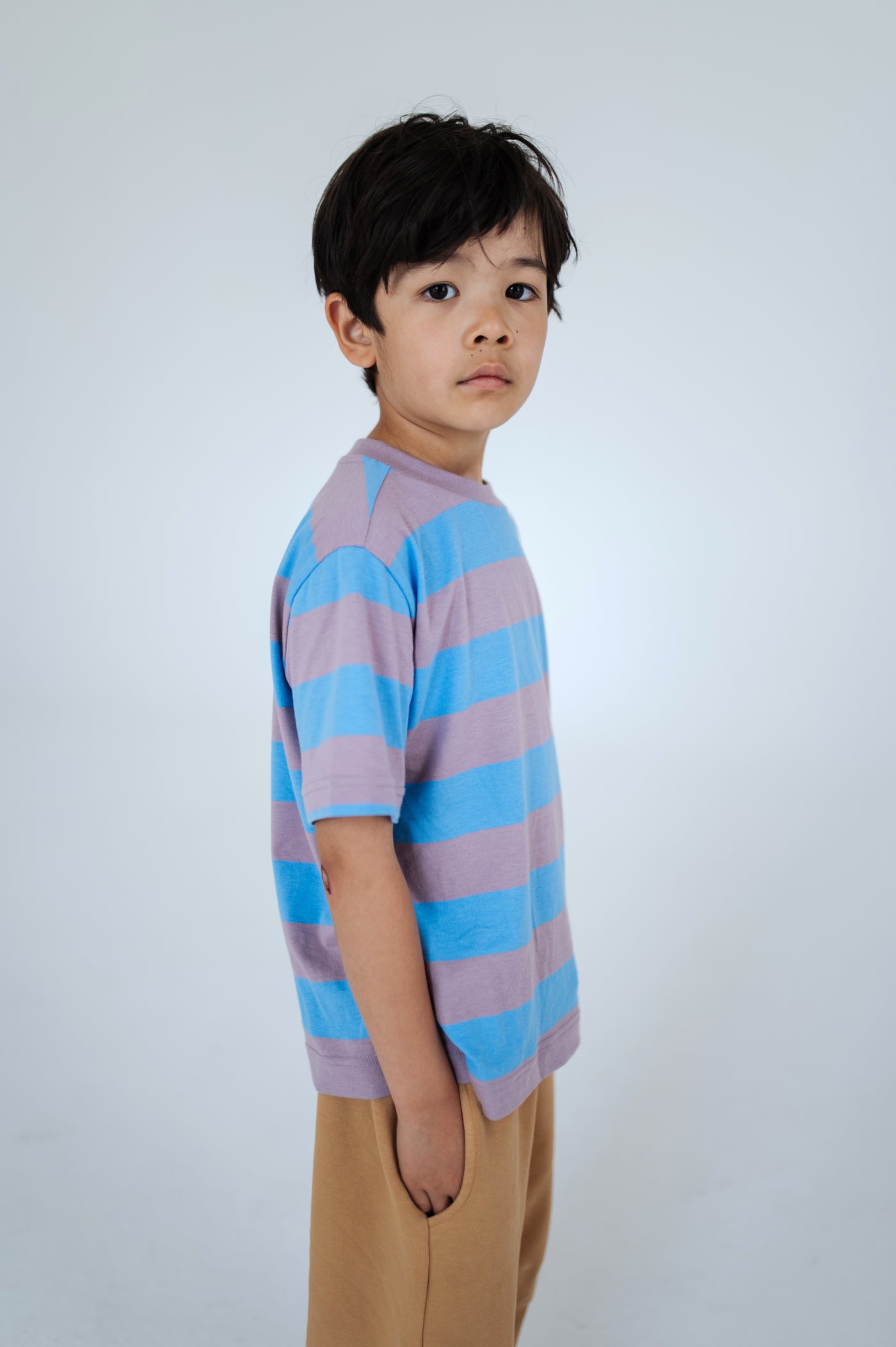 tee shirt - summer blue elderberry stripe