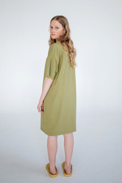 tee dress - moss green