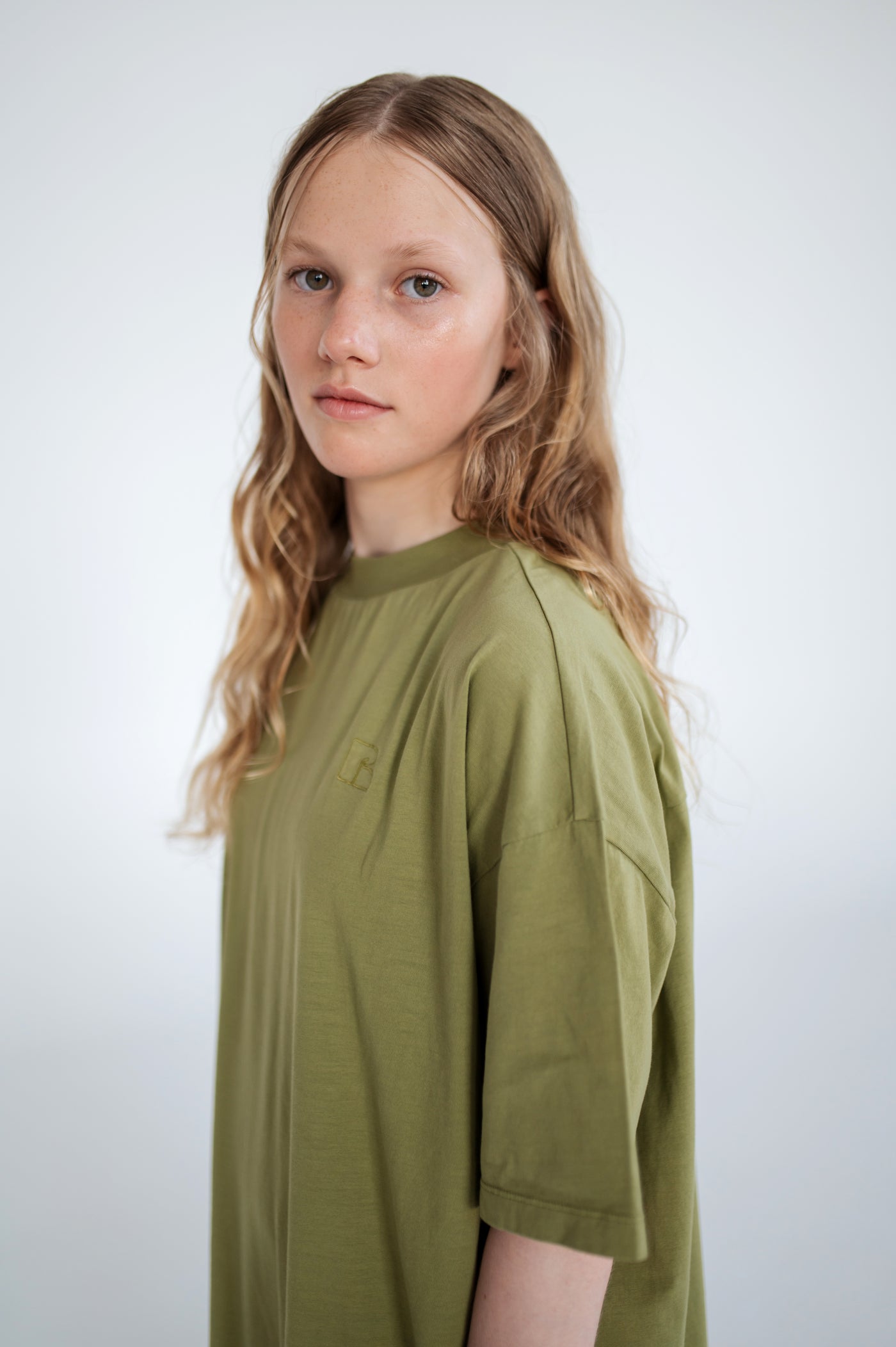 tee dress - moss green