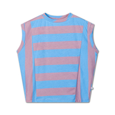 tee top - summer blue elderberry stripe